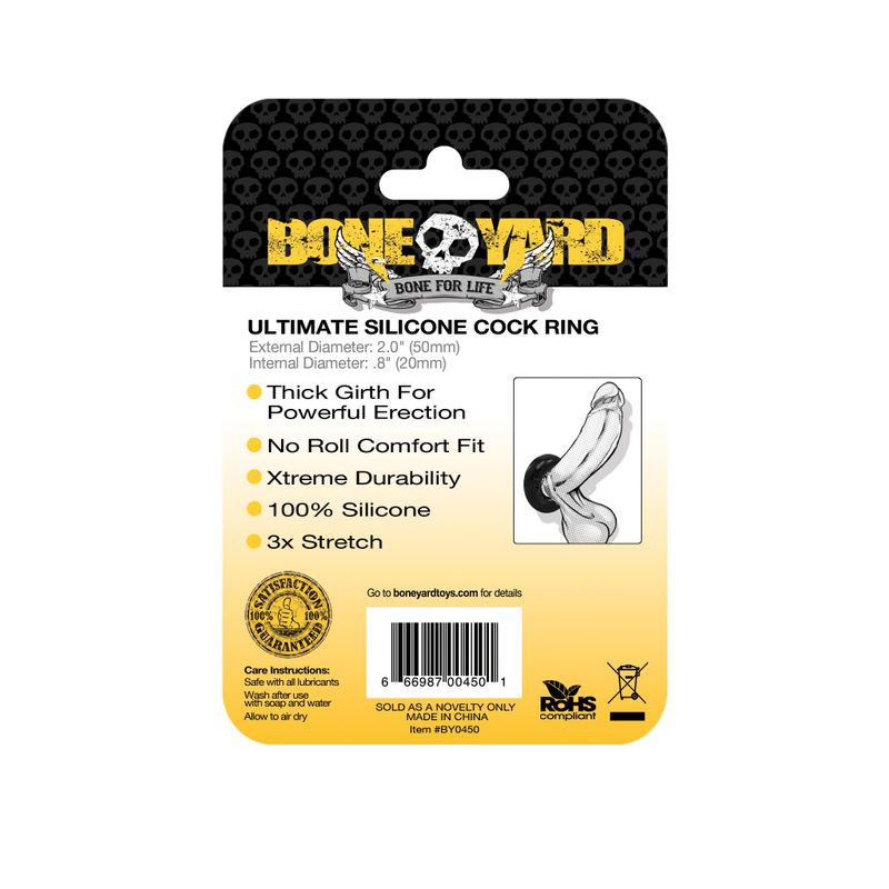 Ultimate Silicone Cock Ring Black-BY0450