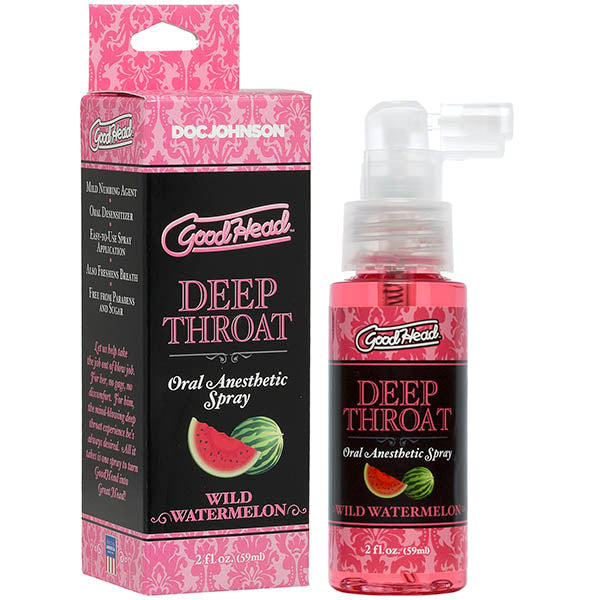 GoodHead Deep Throat Spray - Wild Watermelon Flavoured Deep Throat Spray - 59 ml Bottle-1360-38-BX