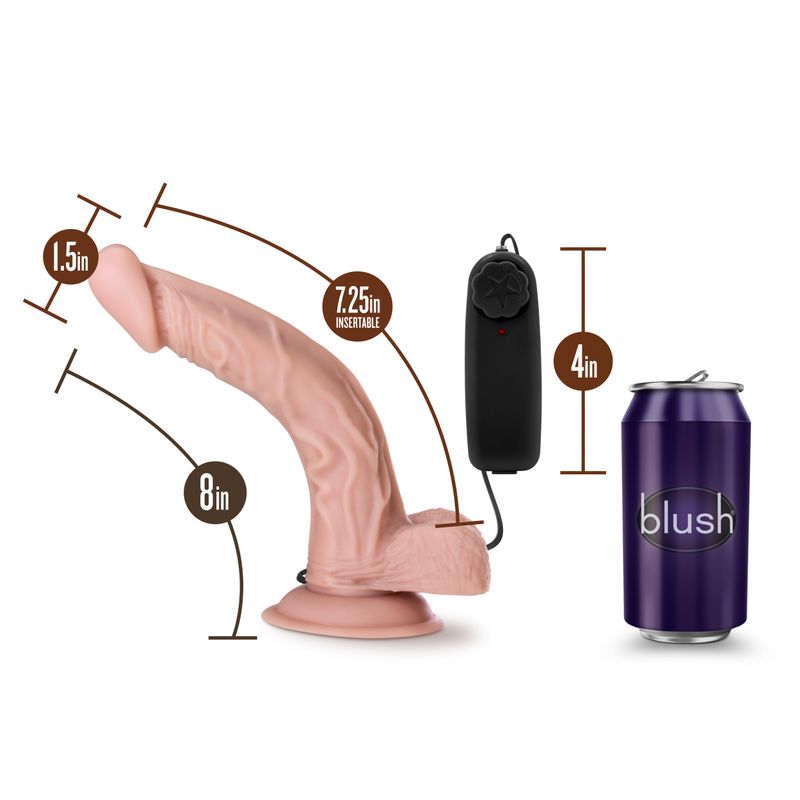 Dr Skin Dr Sean 8in Vibrating Cock with Suction Cup Vanilla-BL-13493