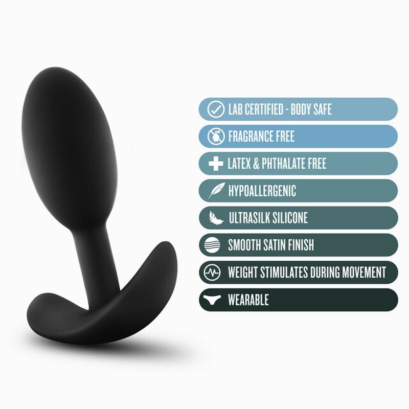 Anal Adventures Platinum Silicone Vibra Slim Plug Small-BL-11845