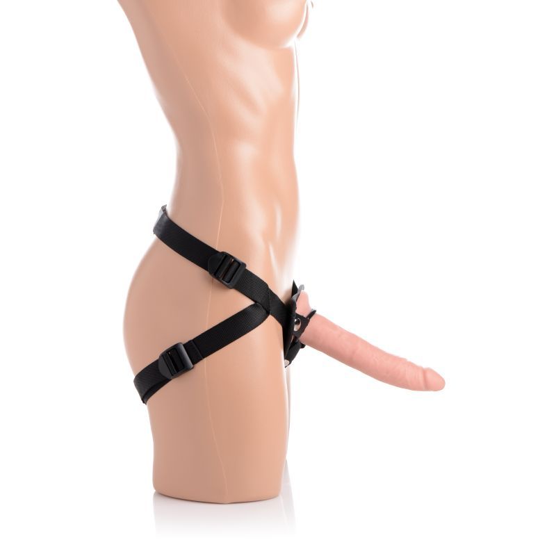 Charmed 7.5" Silicone Dildo w Harness Flesh-AG425-FLE