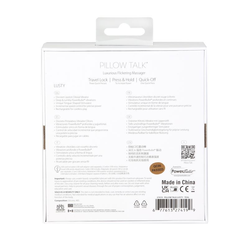 Pillow Talk Lusty Flickering Massager Teal-27419