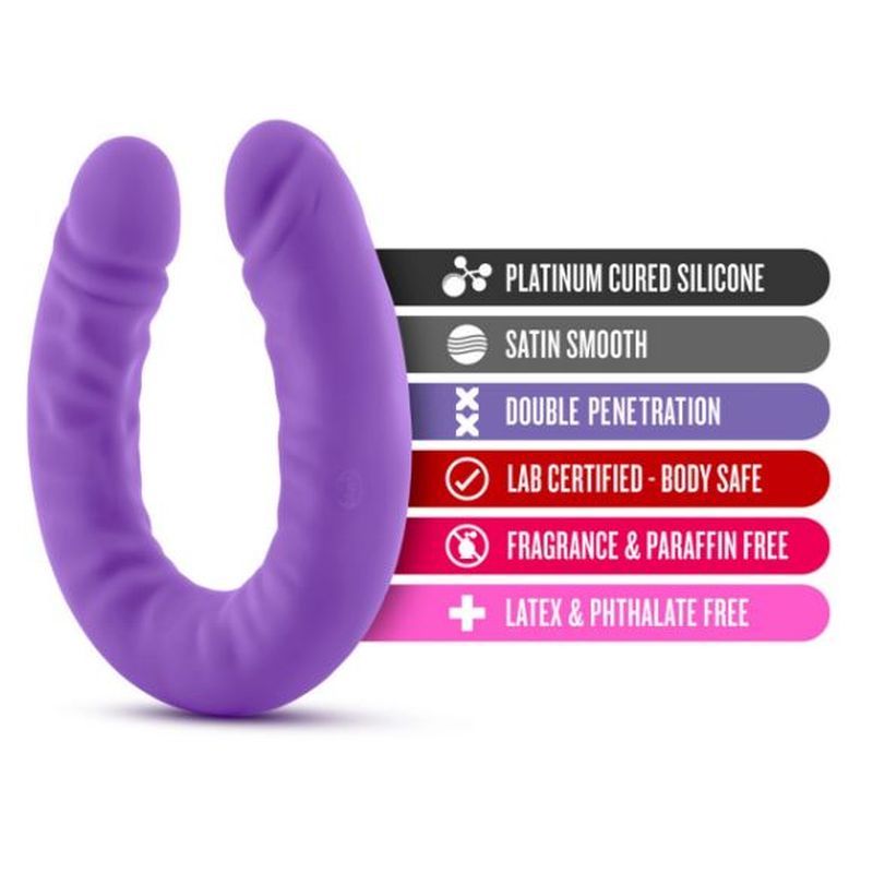 Ruse Silicone Slim 18in Purple Double Dong-BL-32291