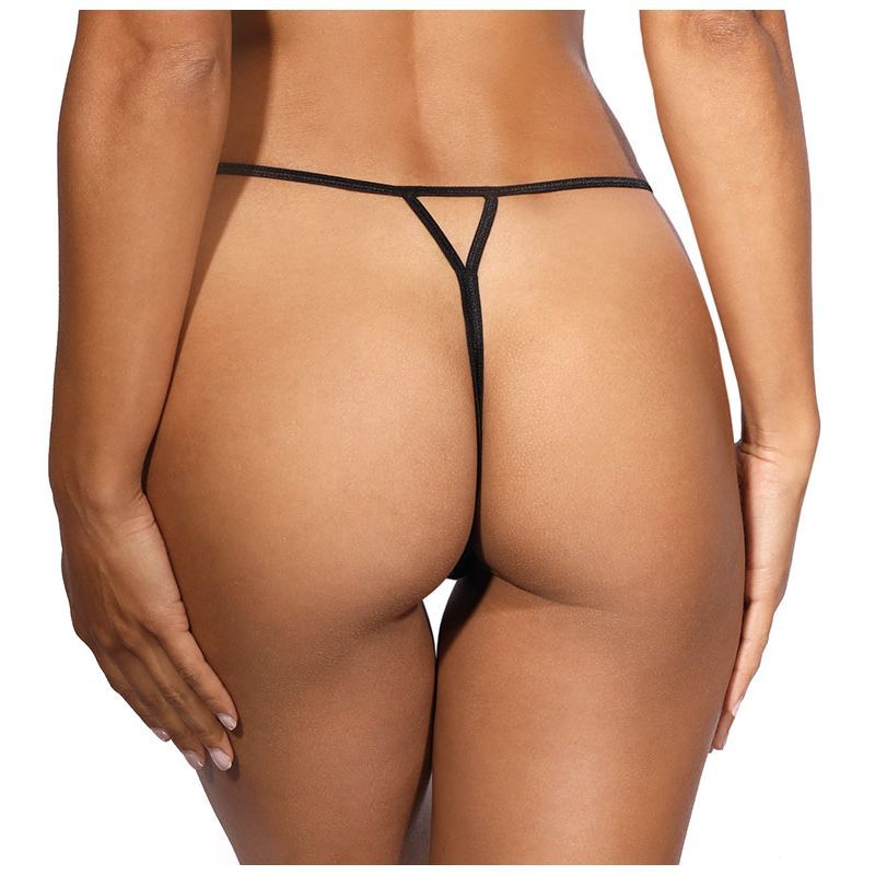 Lace Open Front G-String Black-V-9818-BLK-S