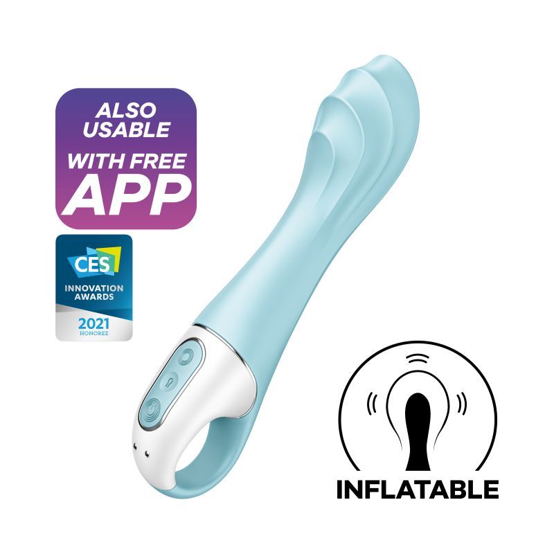 Satisfyer Air Pump Vibrator 5+ Blue-4038544