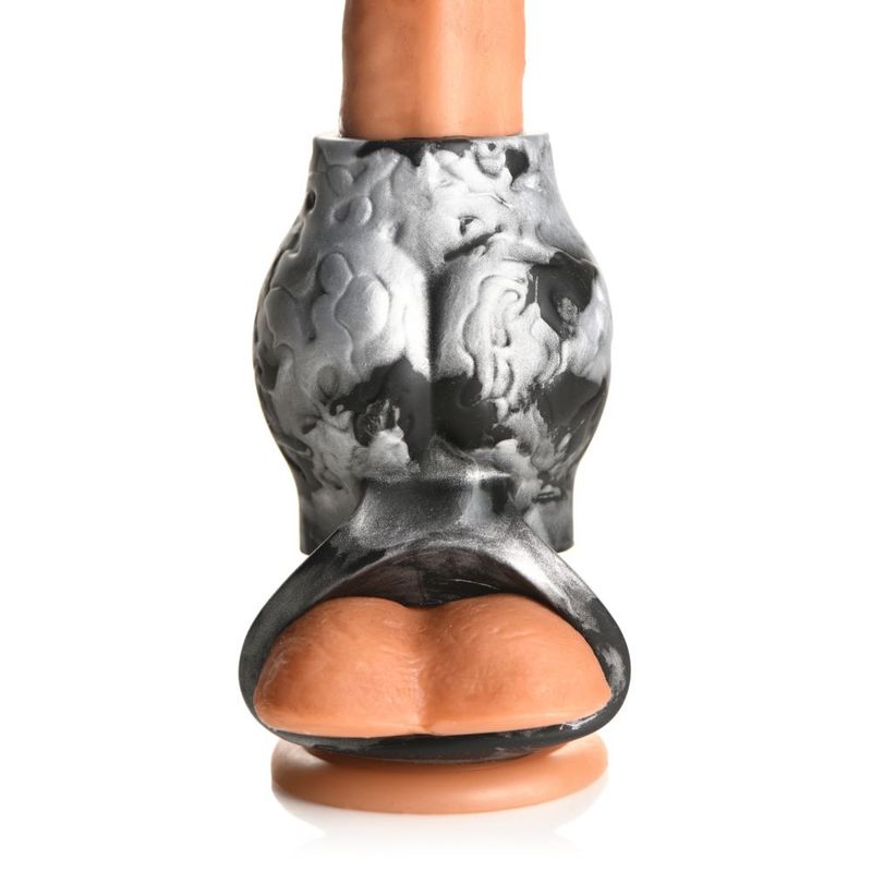 Night Prowler Silicone Penis Sleeve + Ball Stretcher-AH472-L