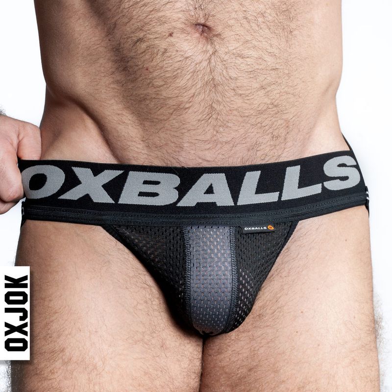 Oxballs Airmesh Swagger Jockstrap Tar Black-JOK-1010-BLK-S