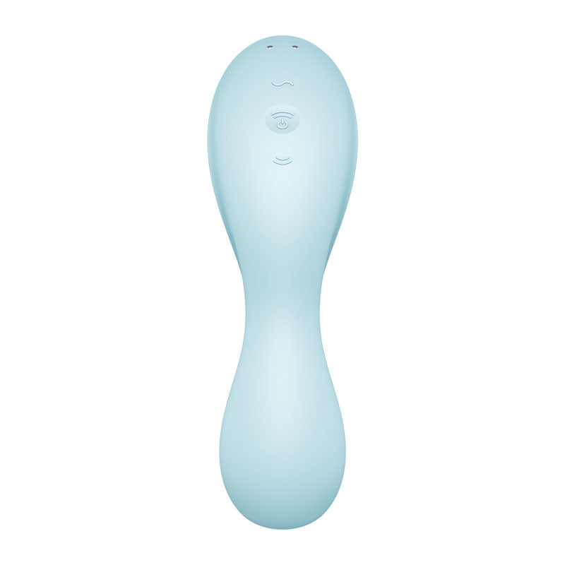 Satisfyer Curvy Trinity 5 - Blue USB Rechargeable Air Pulse Stimulator & Vibrator with App Control-4036564