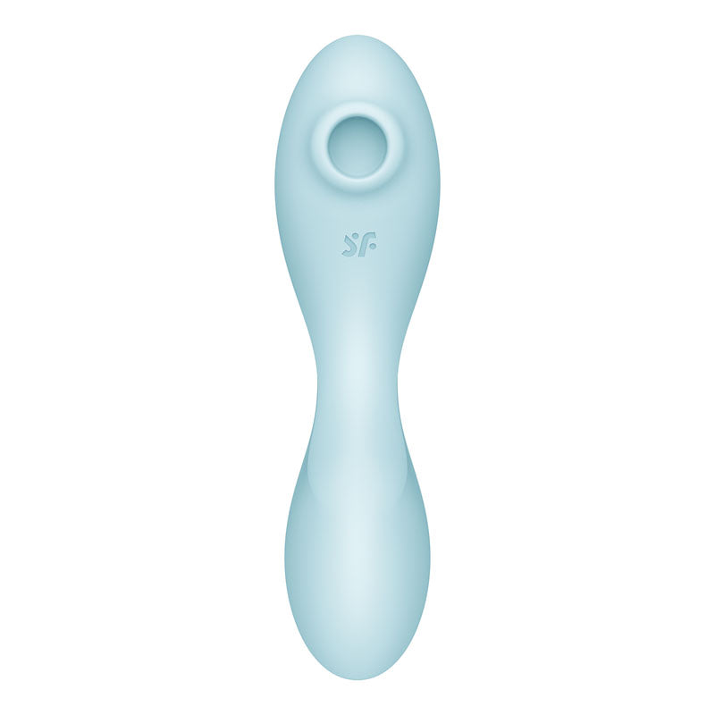 Satisfyer Curvy Trinity 5 - Blue USB Rechargeable Air Pulse Stimulator & Vibrator with App Control-4036564