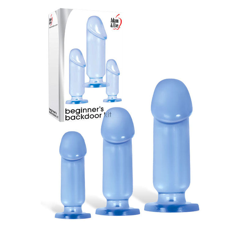 Adam & Eve Beginners Backdoor Kit - Clear Butt Plugs - Set of 3 Sizes-621H 0000