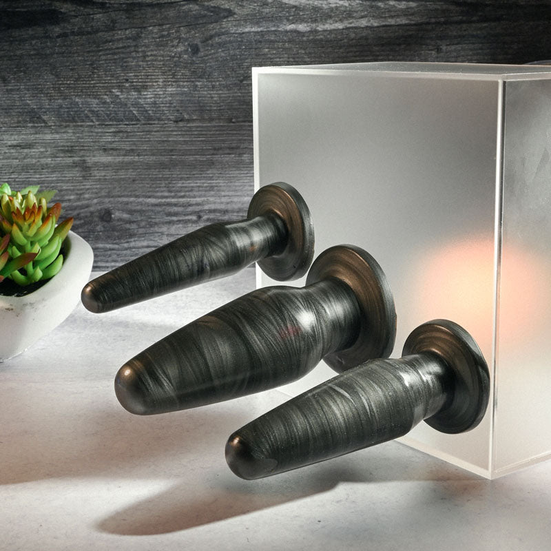 Adam & Eve ANAL ROCKETS TRAINER SET - Black Butt Plugs - Set of 3 Sizes-AE-WF-8799-2