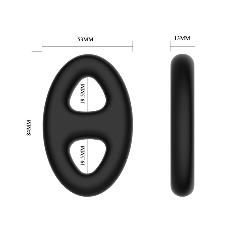 CRAZY BULL Oval Cock & Ball Ring - Black Cock & Ball Ring-BI-210184