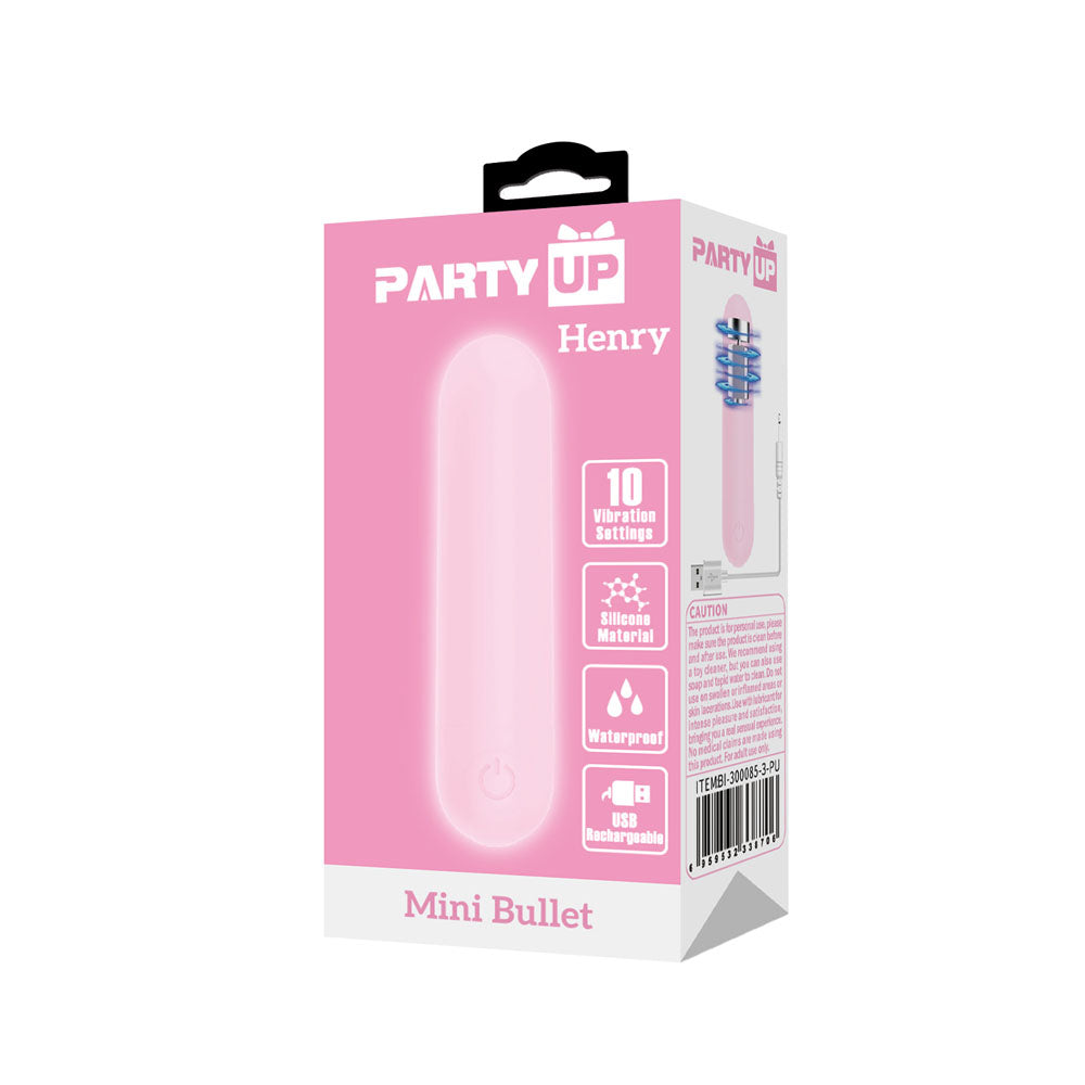 Party Up HENRY Mini Bullet - Pink - Pink 8 cm USB Rechargeable Bullet-BI-300085-3-PU