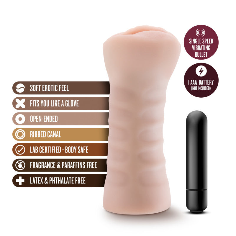 M for Men Ashley - Flesh Vibrating Vagina Stroker-BL-73503