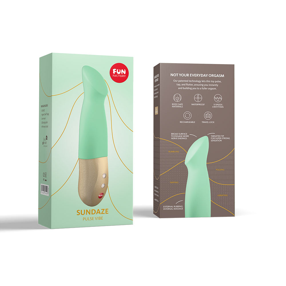 Fun Factory SUNDAZE pistachio - Pistachio Green 17.5 cm USB Rechargeable Thrusting Vibrator-FF000887LG01