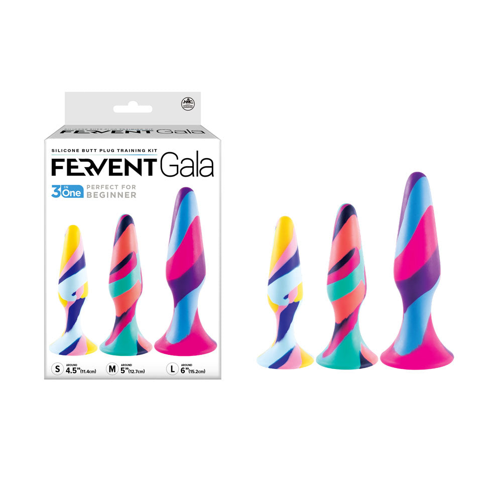 Fervent Gala Anal Training Kit - Multicoloured Butt Plugs - Set of 3 Sizes-FKI026B000-000
