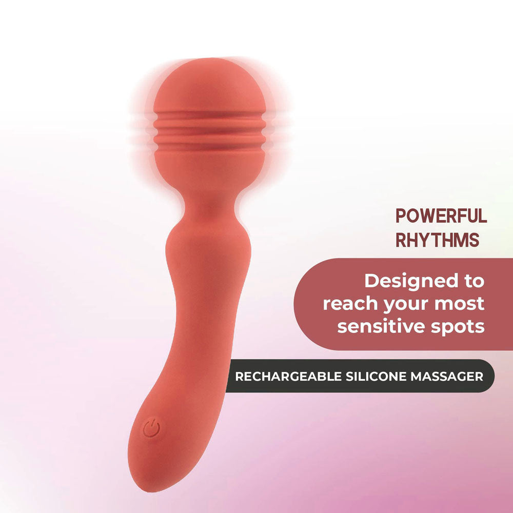 Xciter - Orange - Orange 16.5 cm USB Rechargeable Massage Wand-FPBQ048A00-021