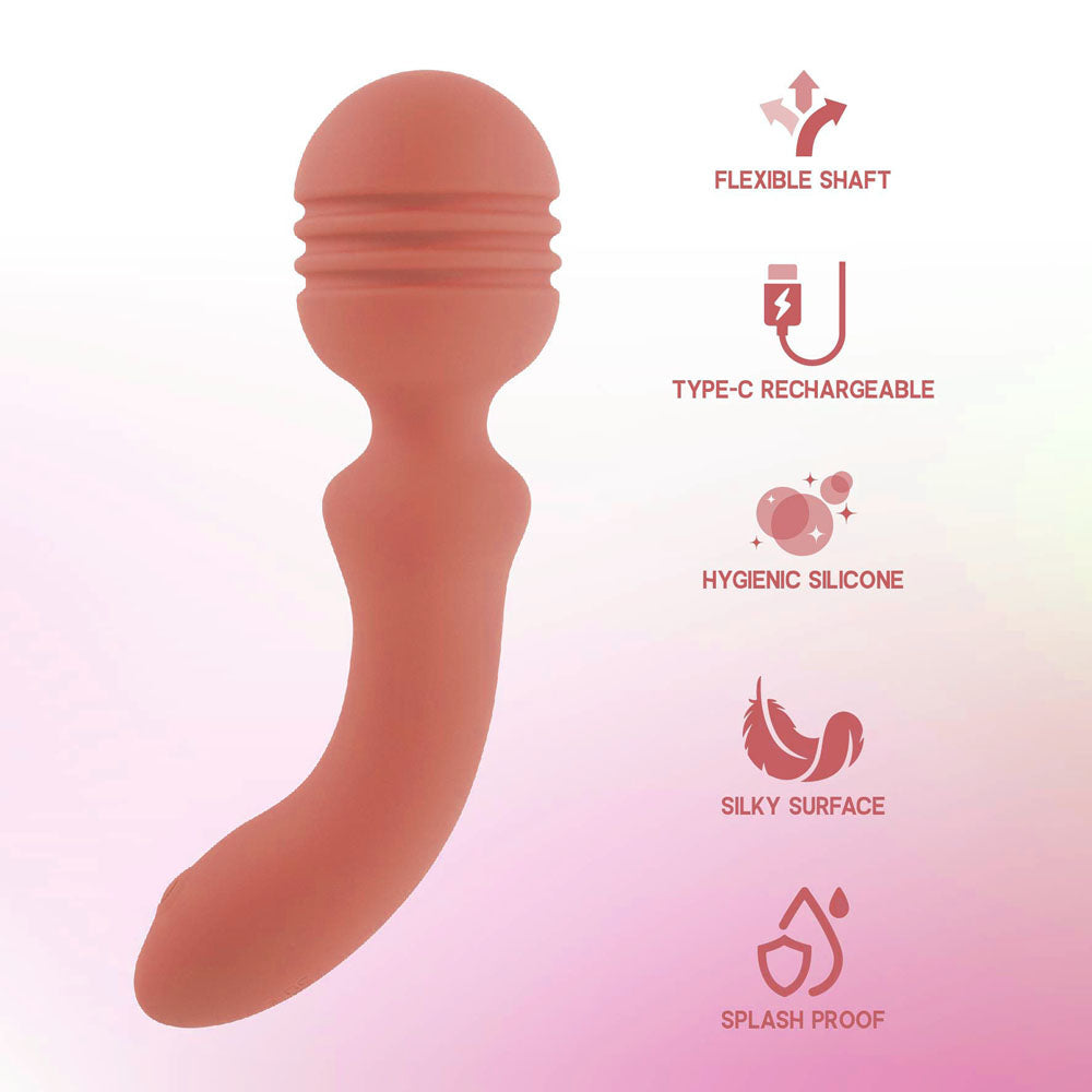 Xciter - Orange - Orange 16.5 cm USB Rechargeable Massage Wand-FPBQ048A00-021