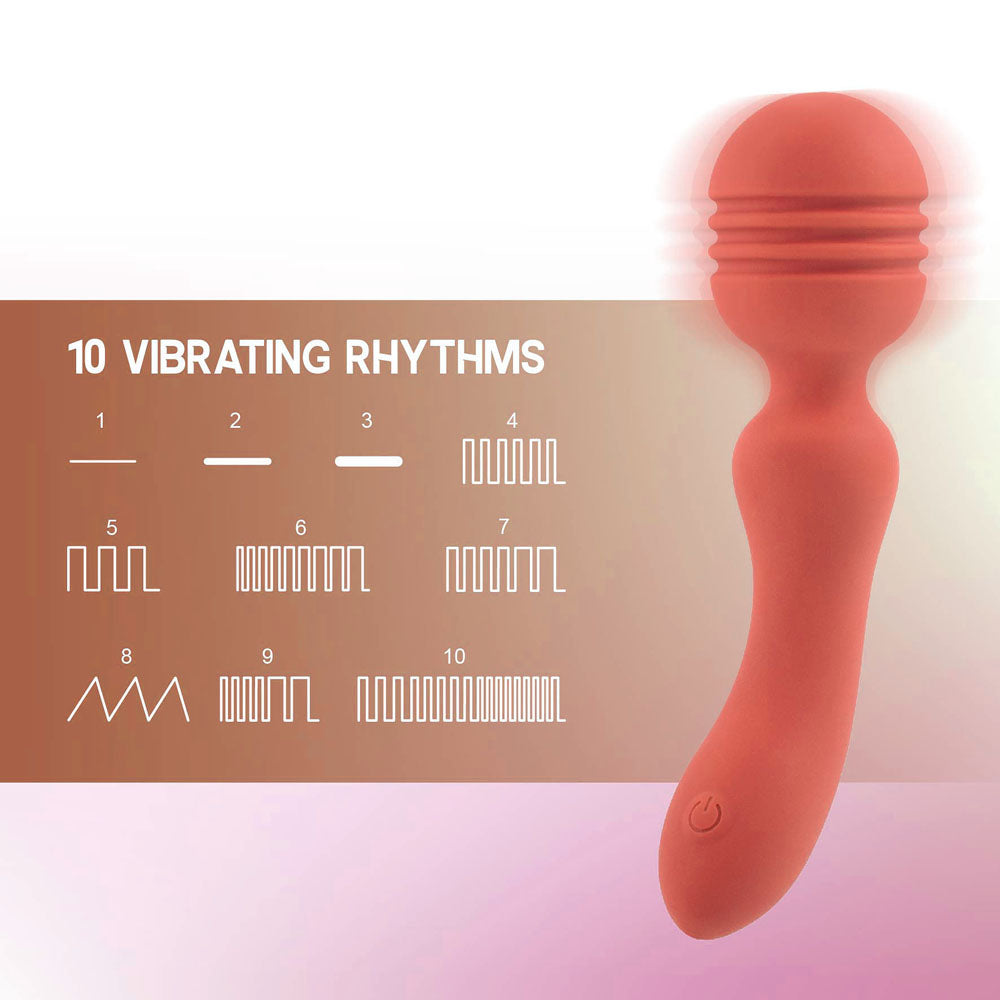 Xciter - Orange - Orange 16.5 cm USB Rechargeable Massage Wand-FPBQ048A00-021