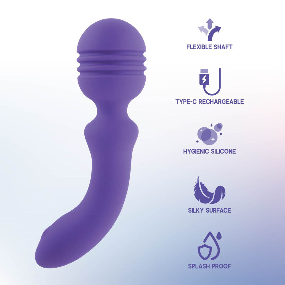 Xciter - Purple - Purple 16.5 cm USB Rechargeable Massage Wand-FPBQ048A00-022