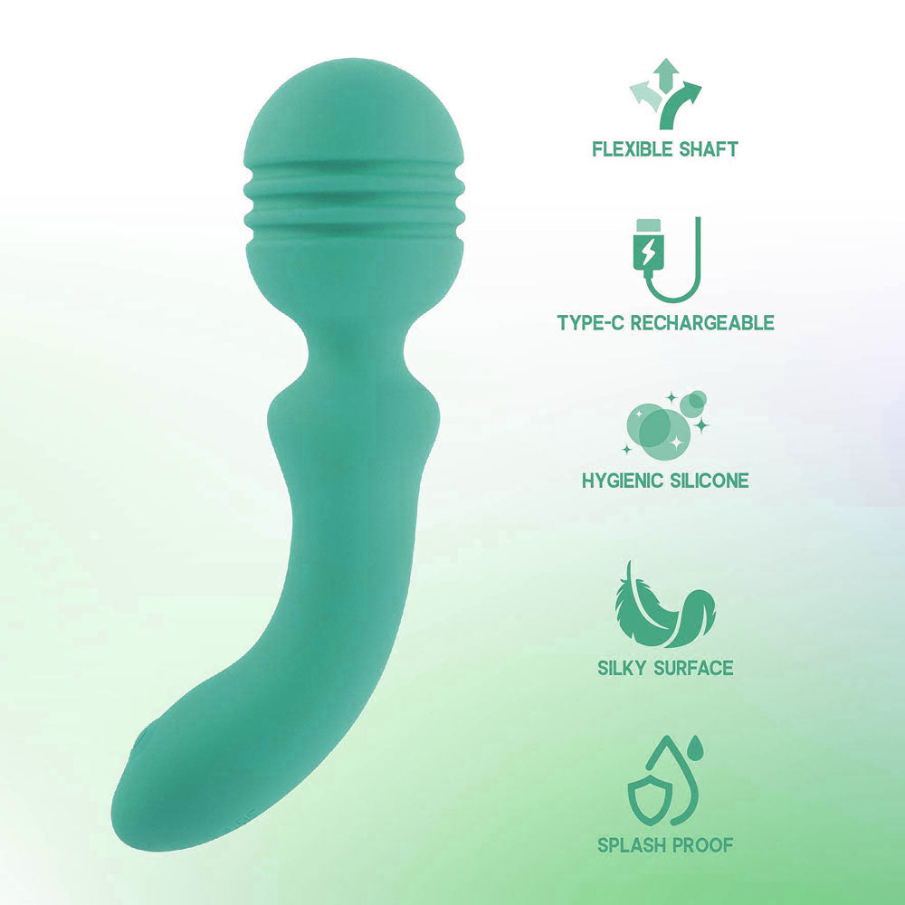Xciter - Teal - Teal 16.5 cm USB Rechargeable Massage Wand-FPBQ048A00-026