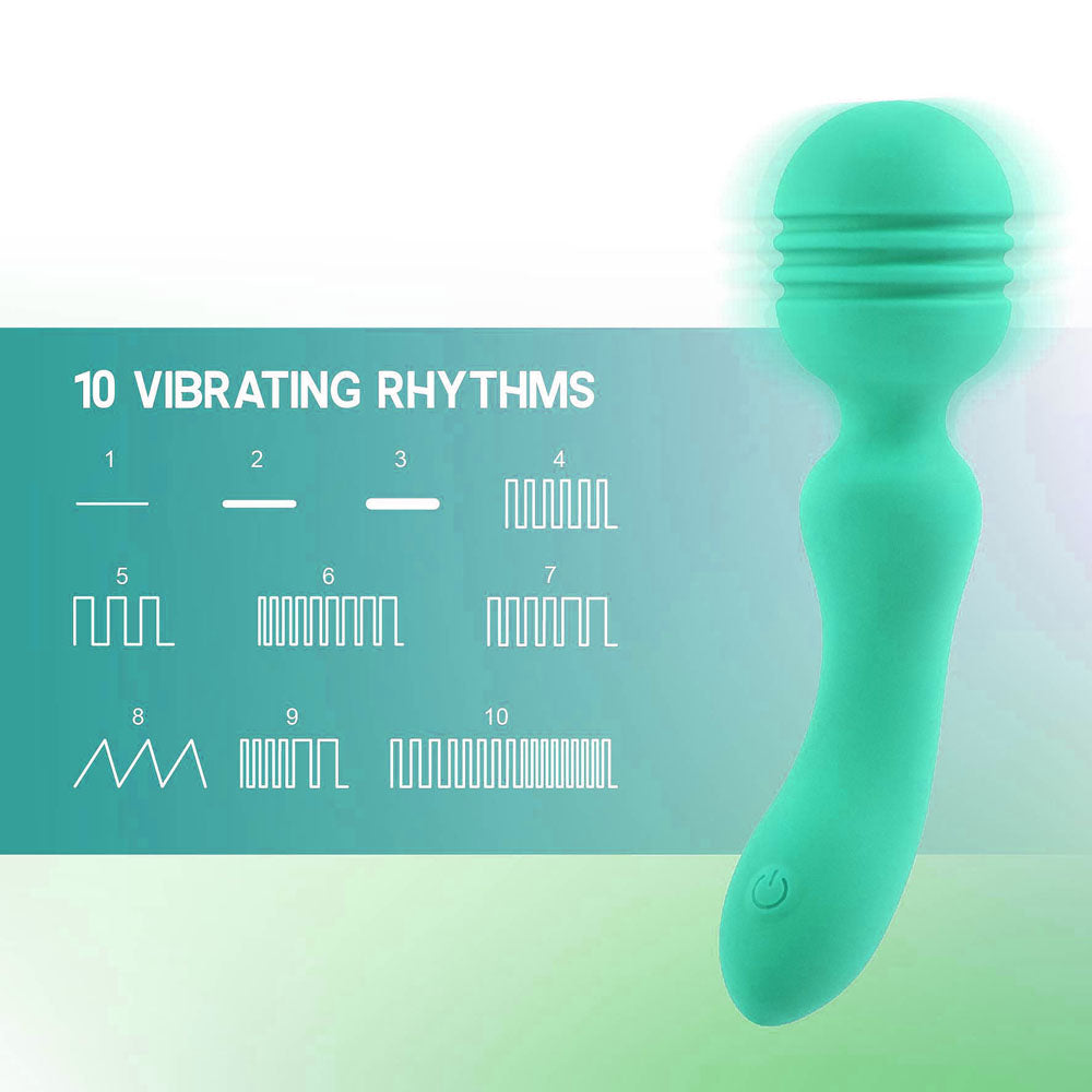 Xciter - Teal - Teal 16.5 cm USB Rechargeable Massage Wand-FPBQ048A00-026