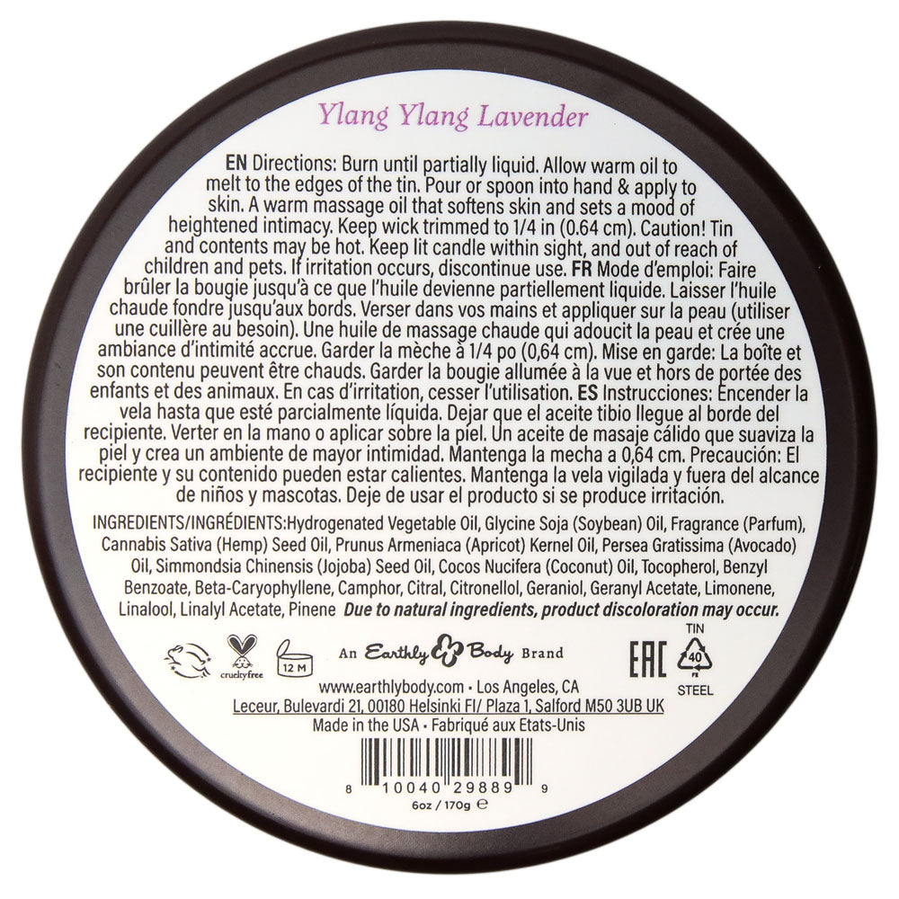 EB Aphrodisiac Massage Candle - Ylang Ylang Lavender - Ylang Ylang Lavender Scented Massage Candle - 170 g - HSBNAC034