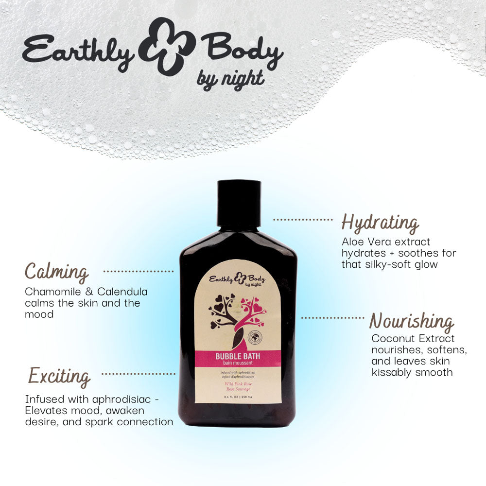 EB Hemp Seed Bubble Bath WILD PINK ROSE - 250 ml - Wild Pink Rose Scented Bubble Bath - 250 ml Bottle-HSBNBB832