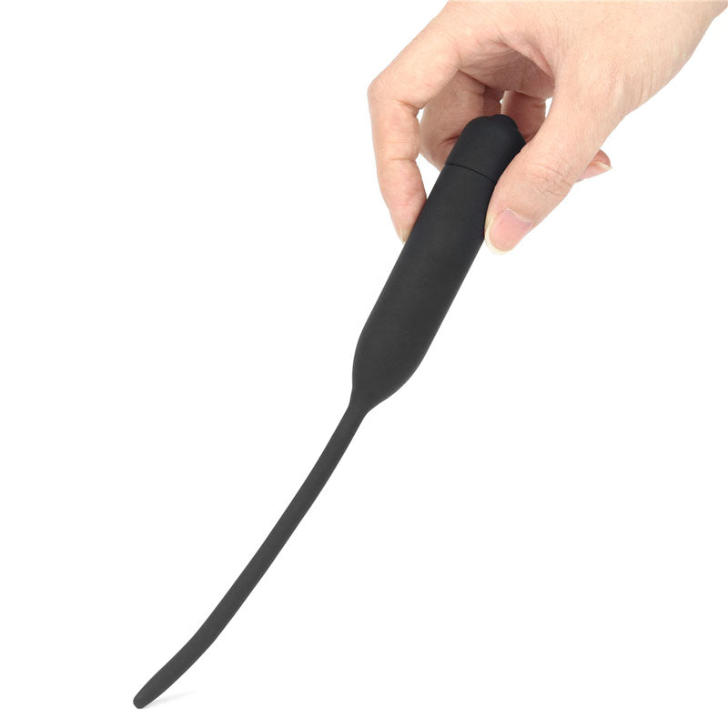 Ultimate Silicone Vibrating Urethral Dilator - Black Vibrating Urethral Sound-LV2610