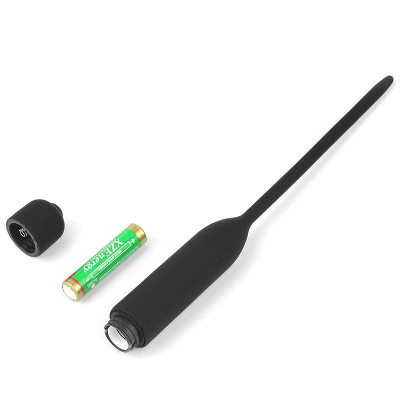 Ultimate Silicone Vibrating Urethral Dilator - Black Vibrating Urethral Sound-LV2610