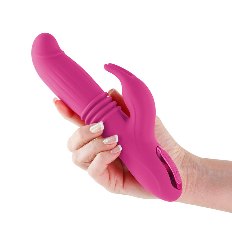 INYA Passion - Pink - Pink 22.2 cm USB Rechargeable Thrusting Rabbit Vibrator-NSN-0552-44