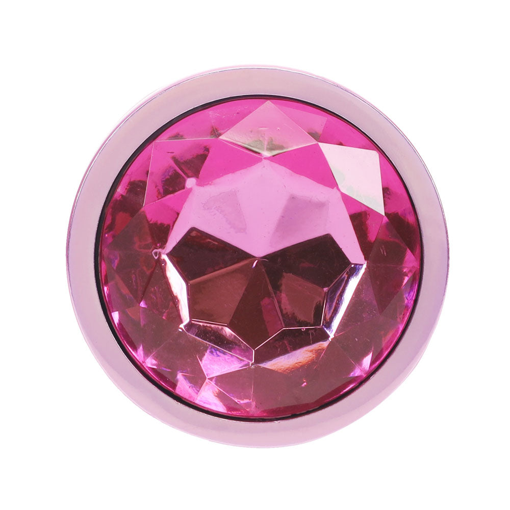 OUCH! Paris Collection - Metal Anal Plug Set - Pink - Metallic Pink Butt Plugs with Gem Bases - Set of 3 Sizes-OU1059PNK