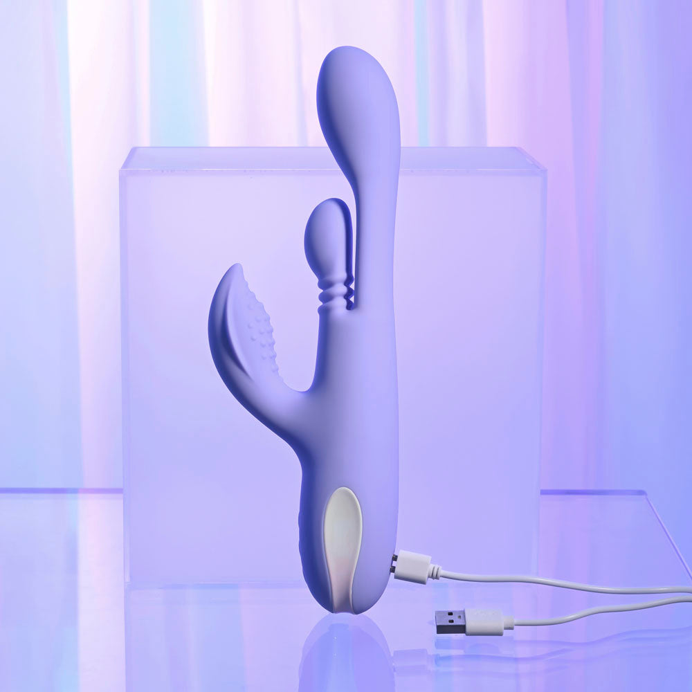 Playboy Pleasure NUBBIN RUBBIN - Purple 24.1 cm USB Rechargeable Thrusting Rabbit Vibrator-PB-RS-6695-2