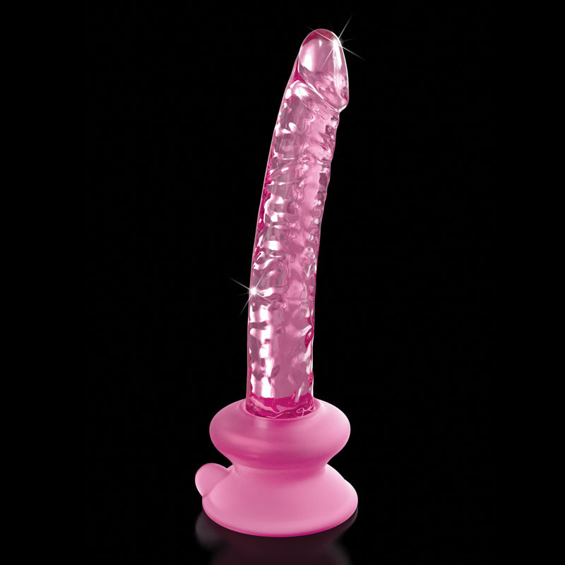 Icicles #86 - Pink 17 cm Glass Dong with Suction Base-PD2886-11