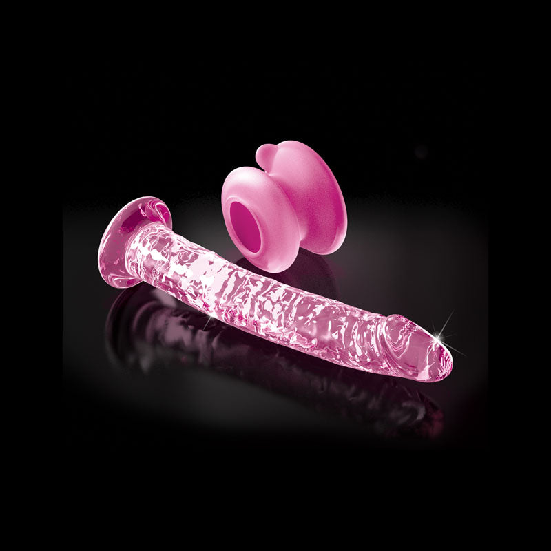 Icicles #86 - Pink 17 cm Glass Dong with Suction Base-PD2886-11