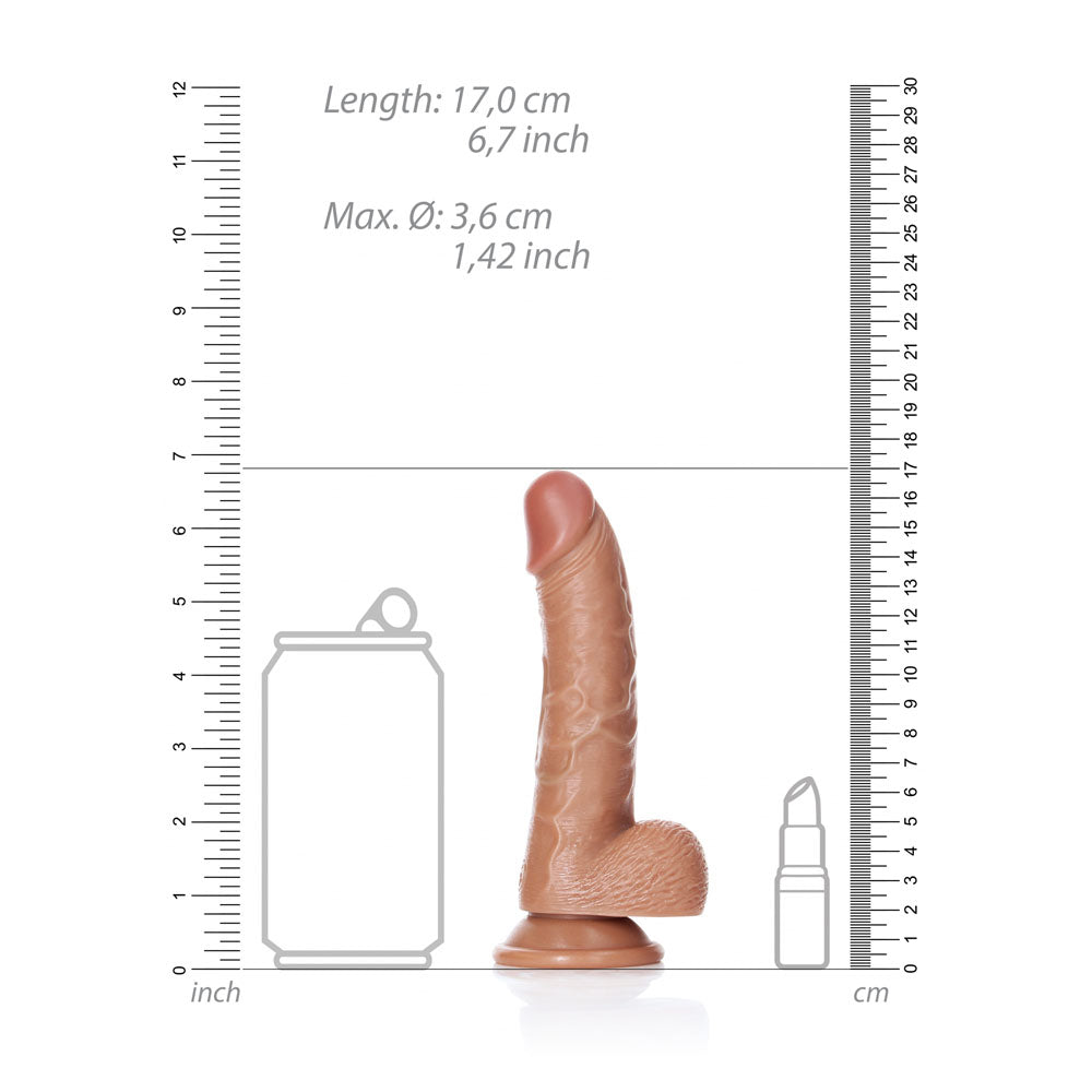 REALROCK Realistic Regular Curved Dong with Balls - 15.5 cm - Tan 15.5 cm (6) Dong-REA121TAN