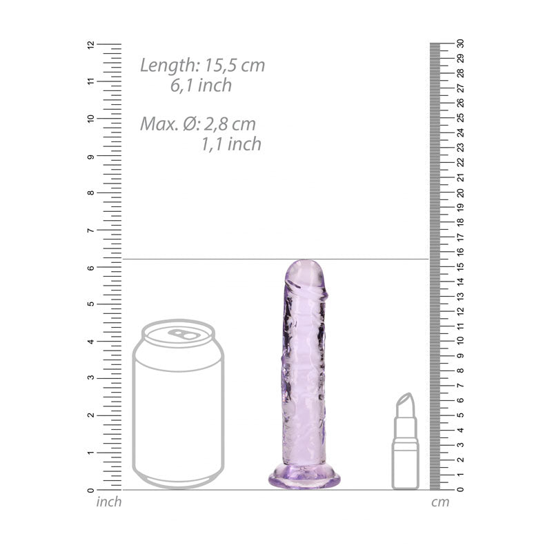 REALROCK 15.5 cm Straight Dildo - Purple - Purple 15.5 cm (6) Dong-REA150PUR