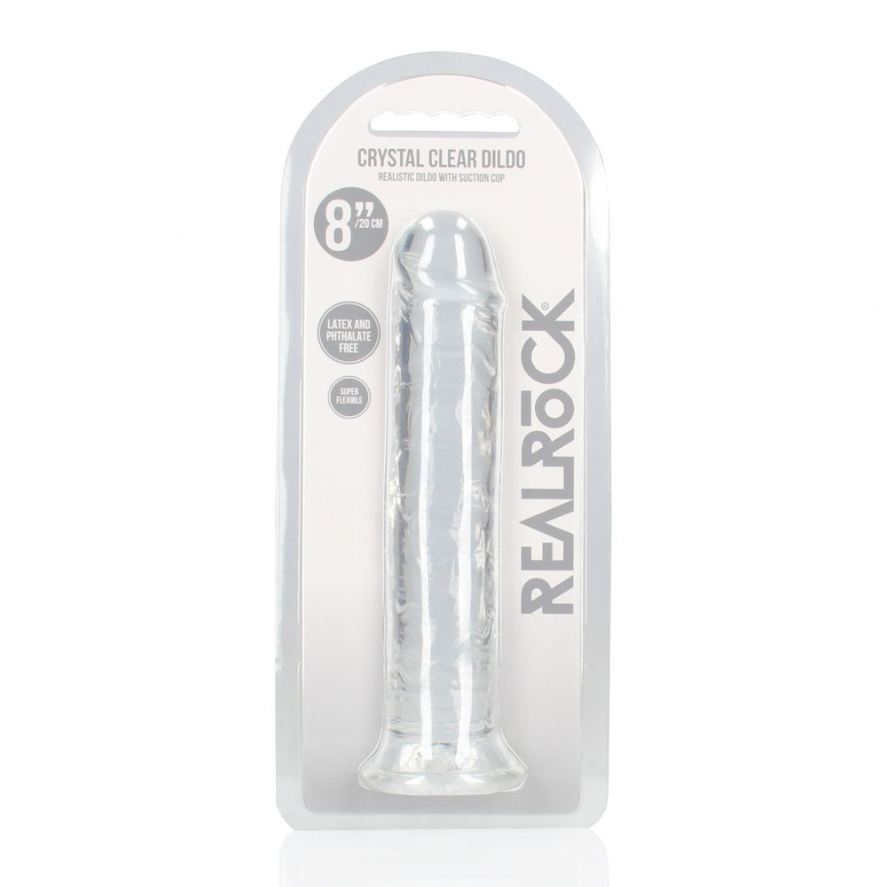 REALROCK 20 cm Straight Dildo - Transparent - Clear 20 cm (8) Dong - REA153TRA
