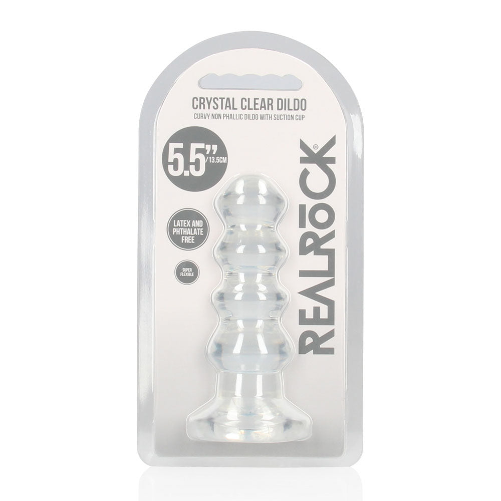 REALROCK 14 cm Curvy Anal Plug - Transparent - Clear 14 cm (4.5) Butt Plug - REA158TRA