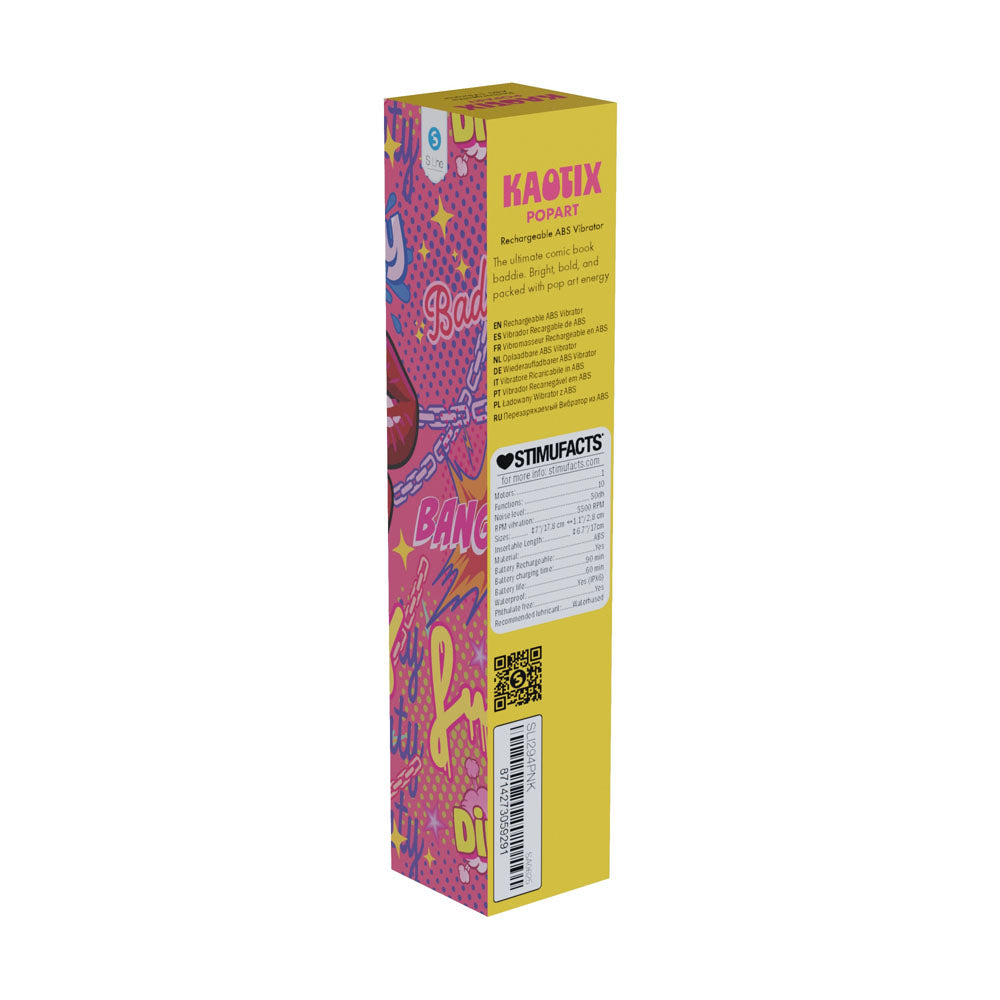 S-LINE Kaotix Pop Art - Pink 17.8 cm USB Rechargeable Vibrator - SLI294PNK