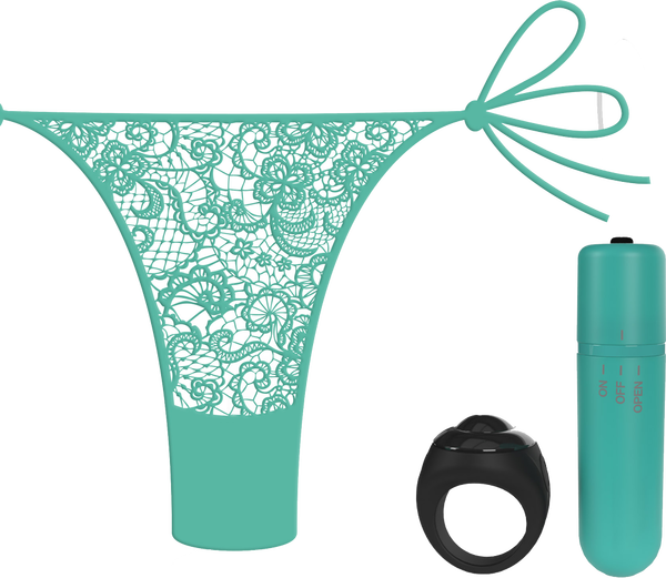 Vibrating Panty Set W/ Remote Ring 4t High Pitch Treble (Kiwi)-4TPNT-KW