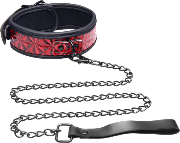 Crimson Tied Collar With Leash-AE144
