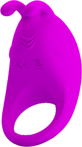Rechargeable Rabbit Vibrator Cockring (Purple)-BI-210152-1