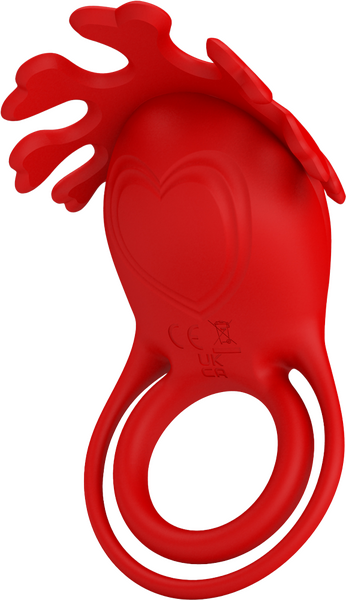 Rechargeable Vibrating Cock Ring Ruben (Red)-BI-210311