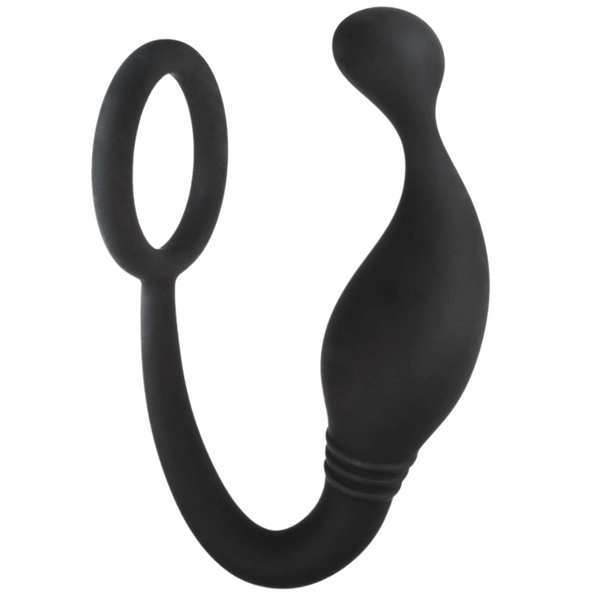 Prostate Plug with Love Ring - 4" (Black)-F06R029A00-010