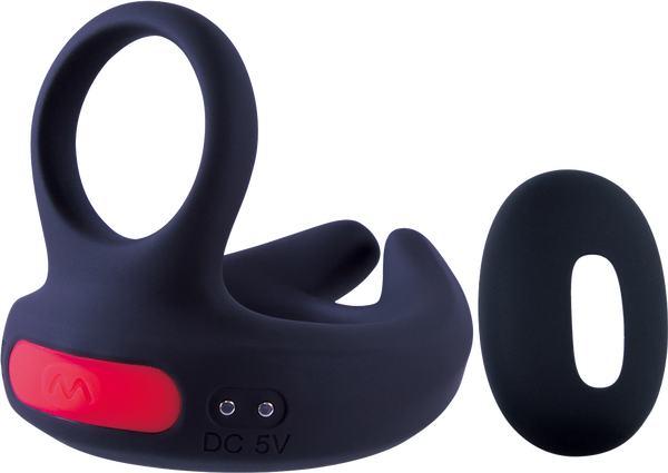 Dual Motor Cock Ornament with Scrotal Stimulator (Black)-FVRQ022A00-010