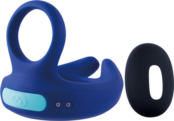 Dual Motor Cock Ornament with Scrotal Stimulator (Blue)-FVRQ022A00-024