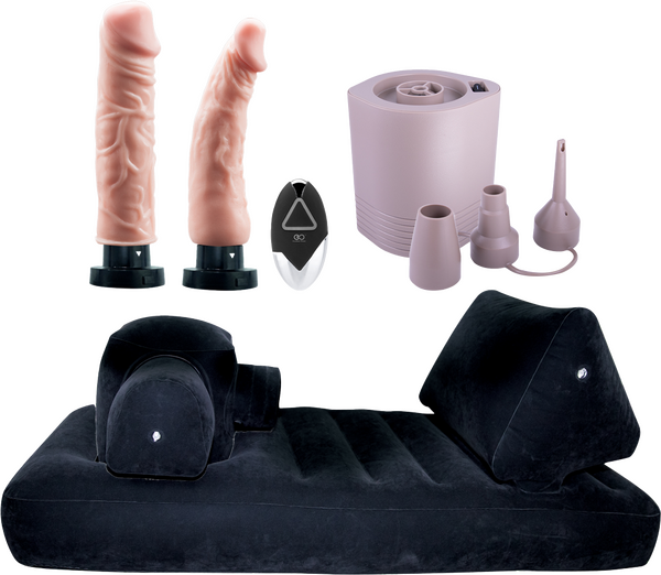 Premium Inflatable Bed with Velvet Surface (Black)-FVRQ023A00-010