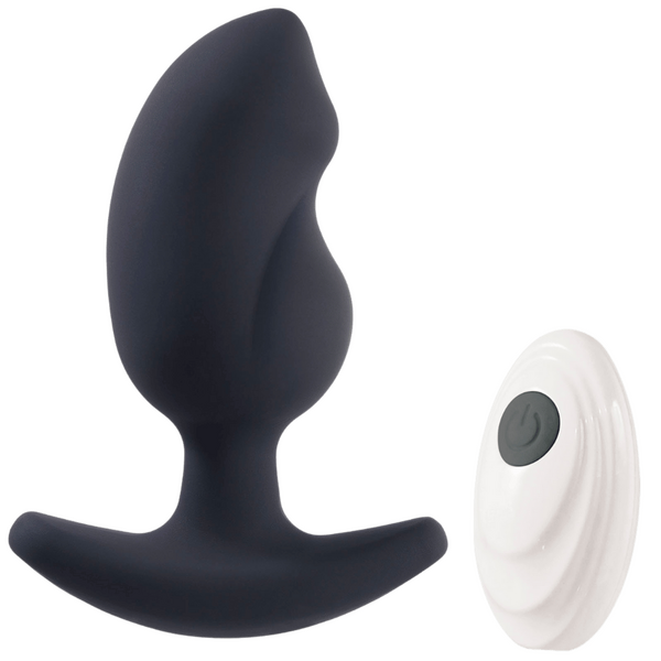 Remote Controlled Vibrating Butt Plug (Black)-FVRR010A00-010