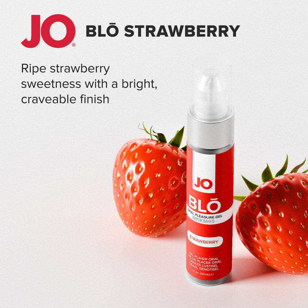 JO Blo Strawberry - Strawberry Flavoured Oral Pleasure Gel - 30 ml Bottle - 10151